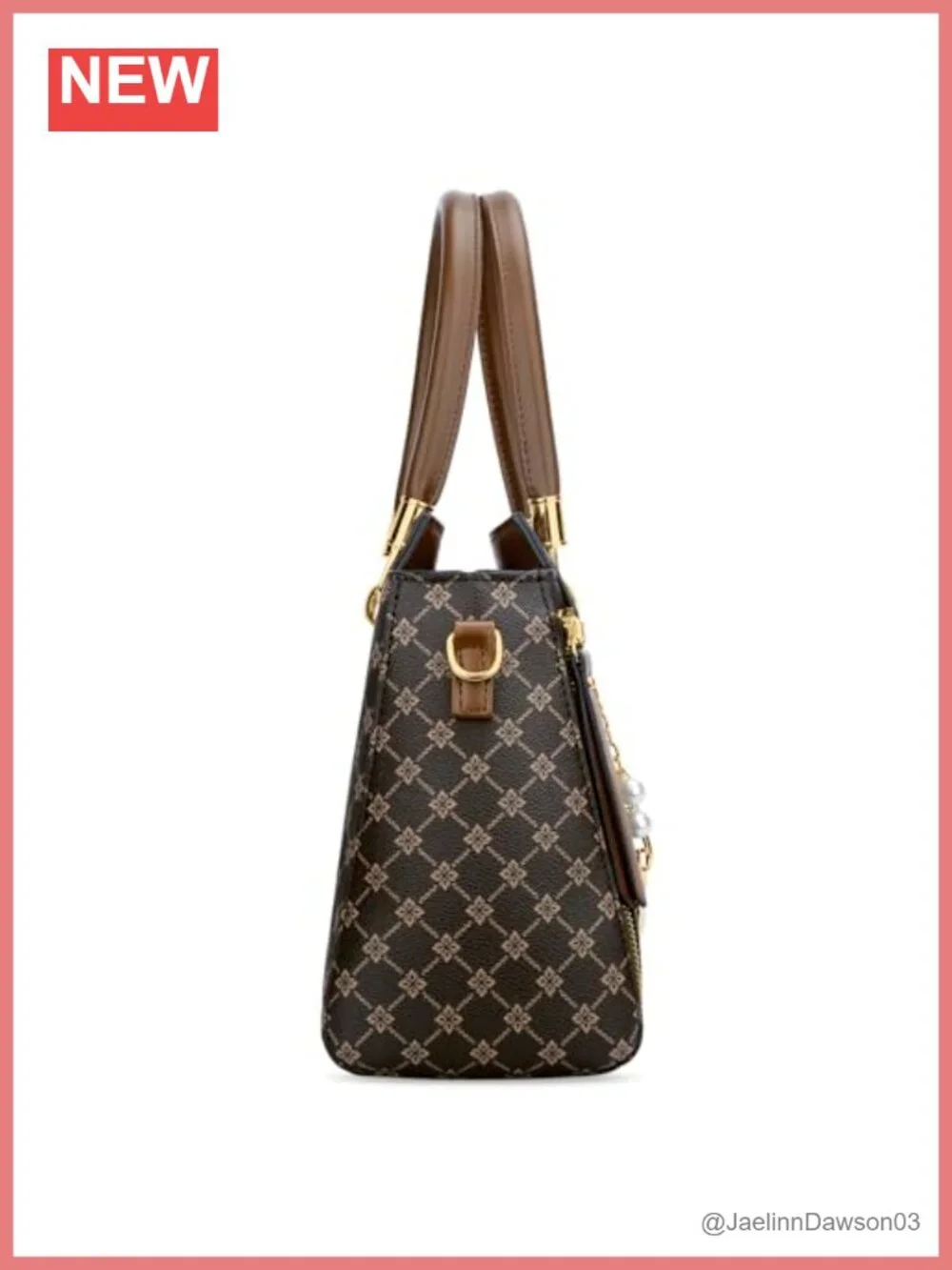 Satchel Handbag Faux Leather Shoulder Bag with Detachable Strap
